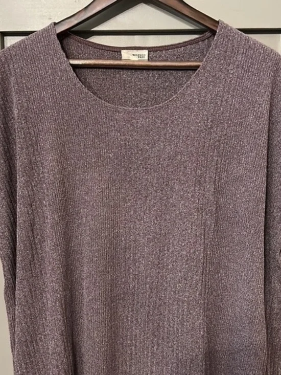 Aritzia Wilfred Free Knit Shirt Dress Oversized Relaxed Fit Purple Size Small - Picture 6 of 12
